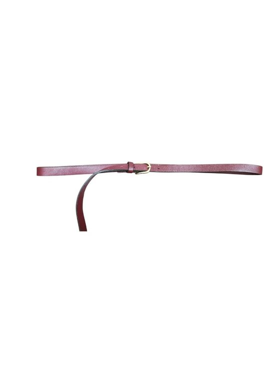 Maison Boinet Paris Burgundy Leather Skinny Belt Gold Buckle France Size 30 Luxu main image 6